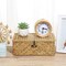 1 Basket with Lids: Seagrass Storage Woven Basket Straw Desktop Rattan 9 inch Hand- Woven Storage Basket Bins Container Organizer for Shelf Desktop Home Decor